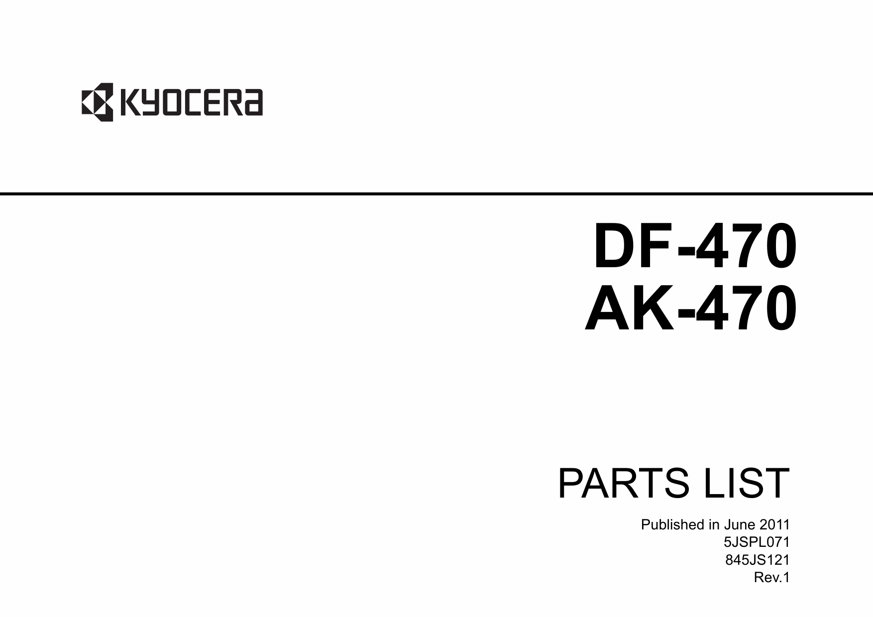 KYOCERA Options Document-Feeder DF-470 AK-470 FS-6025MFP 6030MFP Parts Manual-1